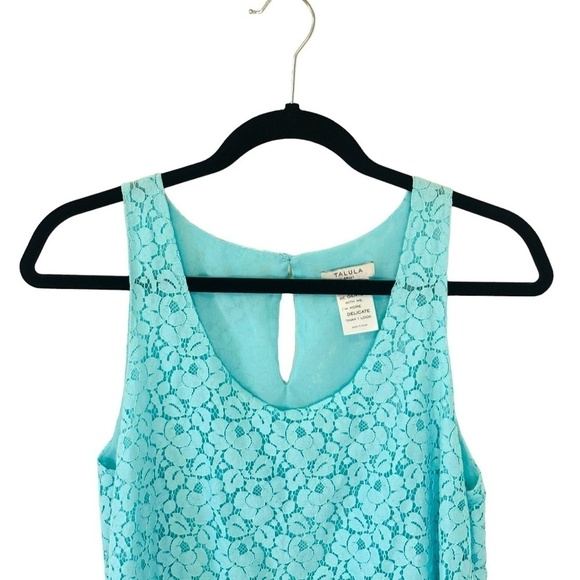 Aritzia Talula Floral Aqua Teal Blue Sleeveless Top Blouse SZ small - Picture 3 of 7